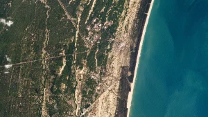 Satellite view of Satish Dhawan Space Centre at Sriharikota