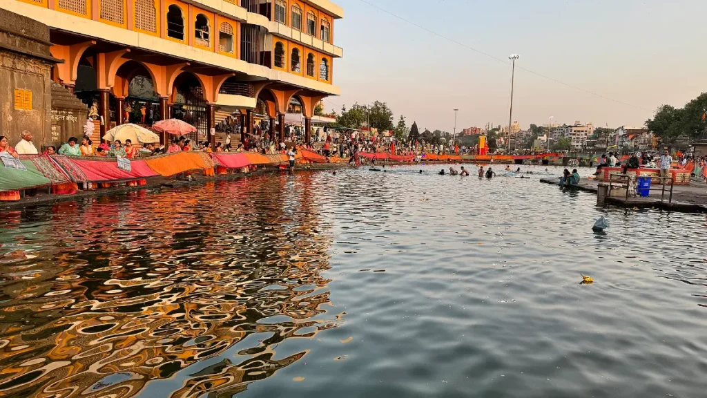 Ramkund ghat on the Godavari river in Panchavati, Nashik